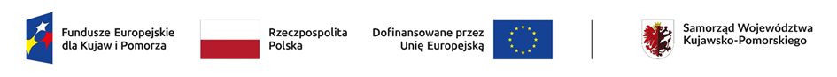 logotypy unijne - Europejski Fundusz Społeczny Plus + program regionalny województwa kujawsko-pomorskiego